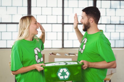 Customer reviewing skip hire options